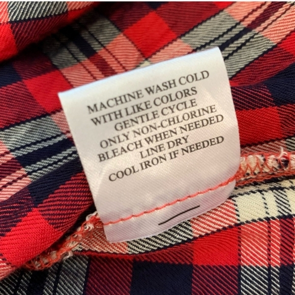 Size LG Como Vintage Red & Blue Plaid Shirt - Picture 8 of 8